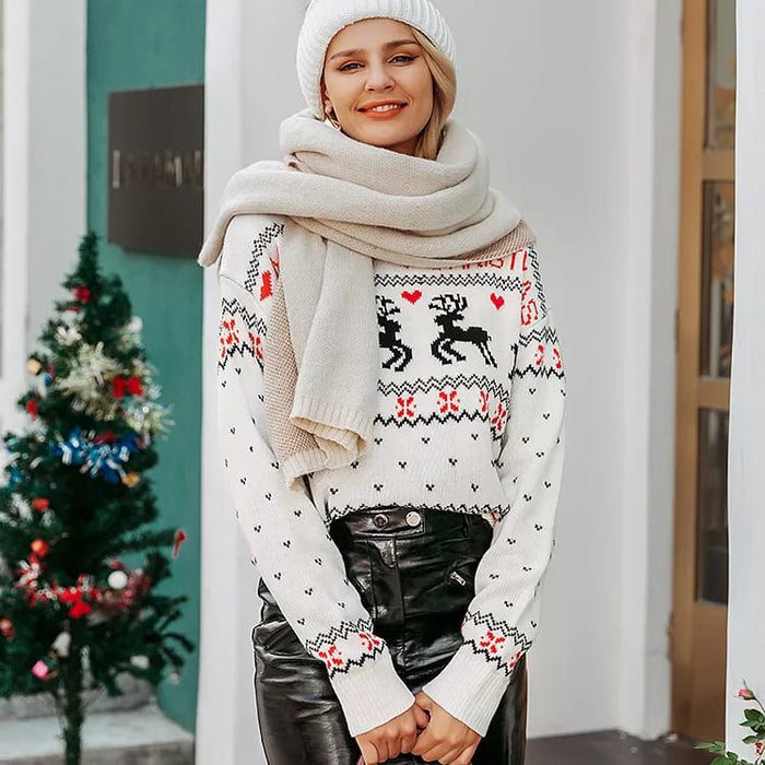 Pull Noel Femme Blanc Les Pulls de Noel