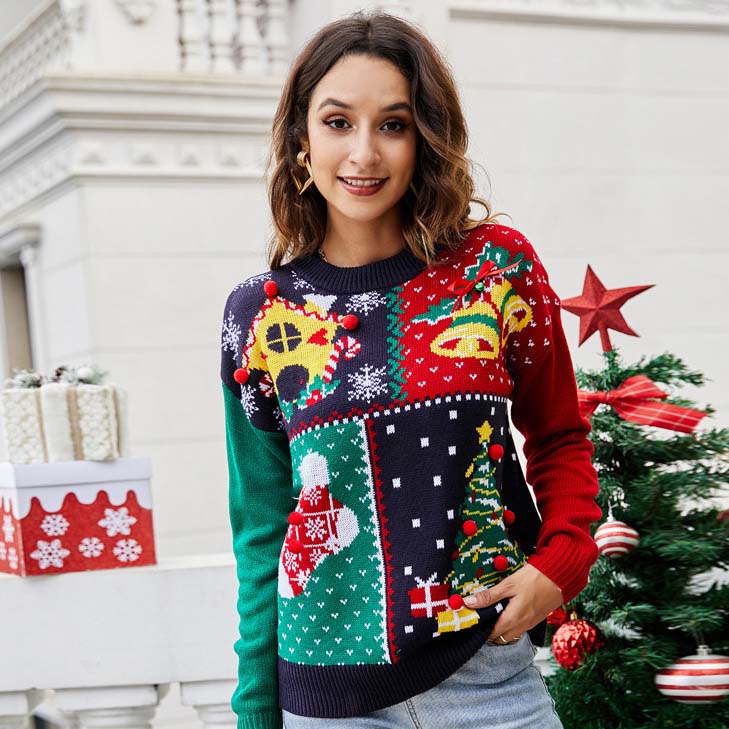Pull Noel Cloches et Chaussettes