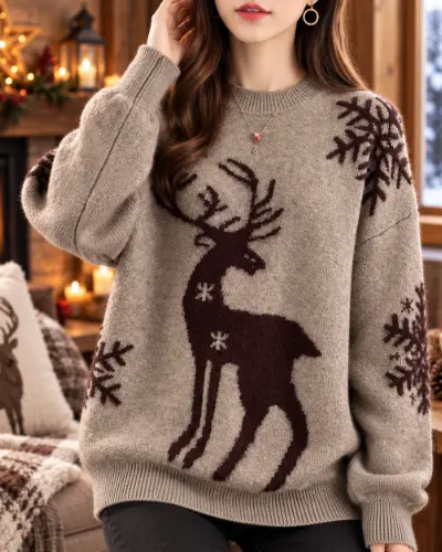 Pull de Noel Renne Majestueuse