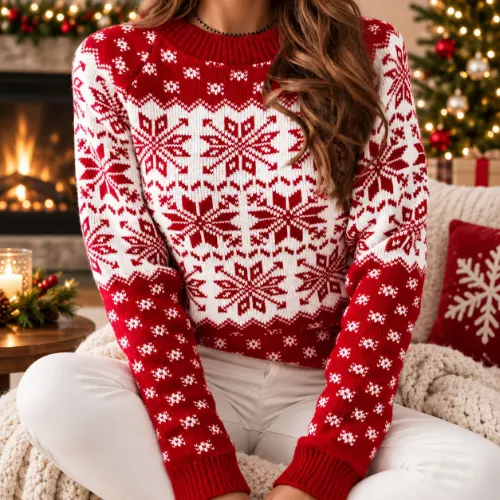 Pull de Noel Flocon Kitsch Chic